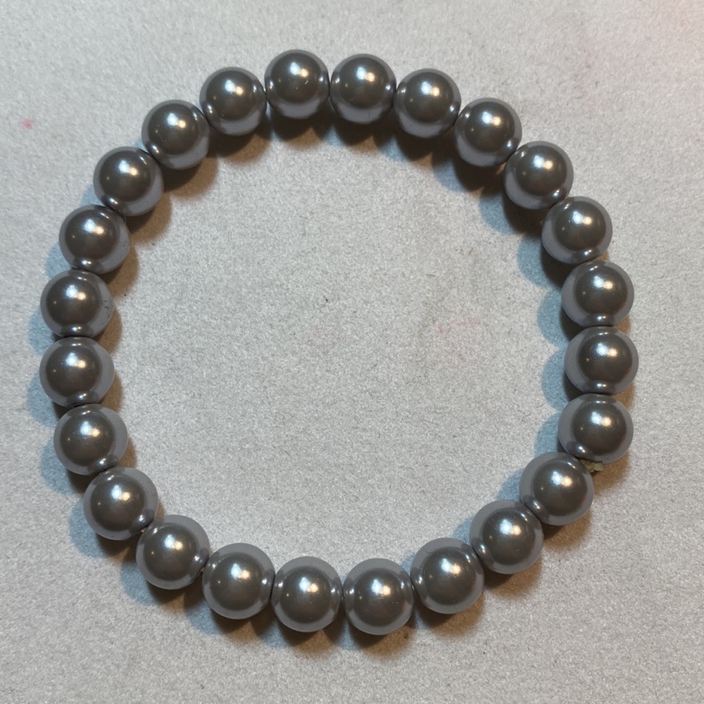 Three Silver Tone Stretch Bracelets - image 3